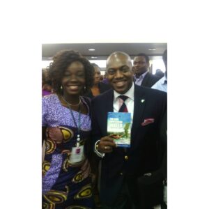 Me and Fela Durotoye and his copy of my book