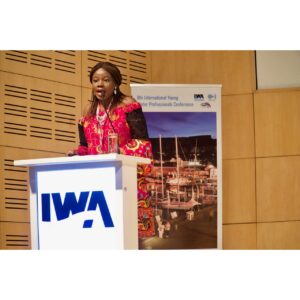 Me at the 8th International Young Water Professionals Conference giving an excerpt from my book