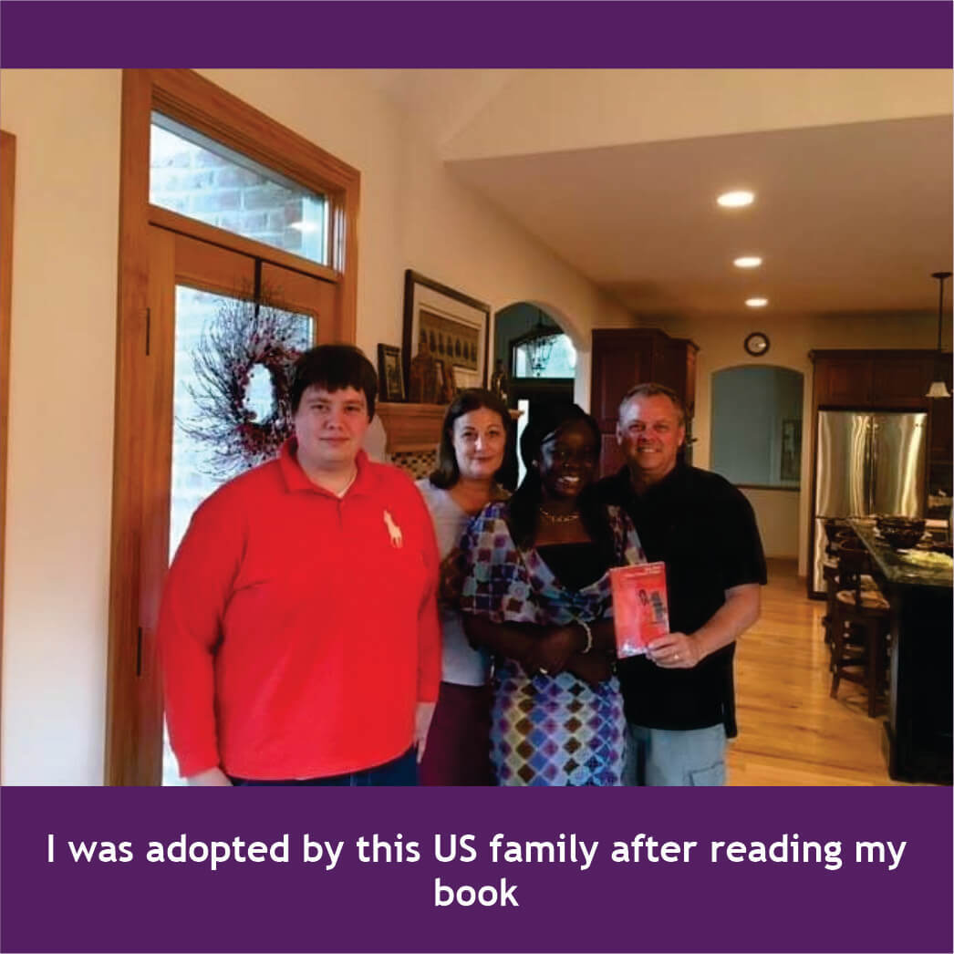 I was adopted by this US family after reading my book