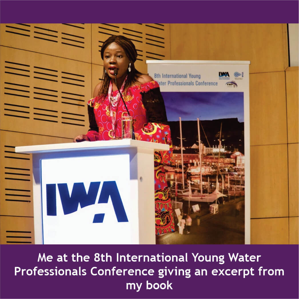 Me at the 8th International Young Water Professionals Conference giving an excerpt from my book